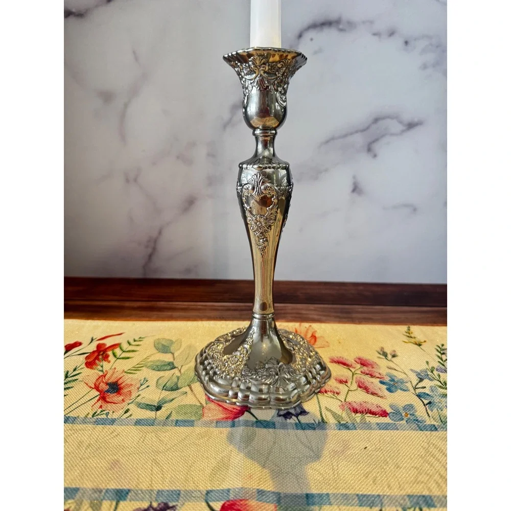 Vintage Cut Glass Bowl Silverplated Rim,  candlestick‎ curated grouping